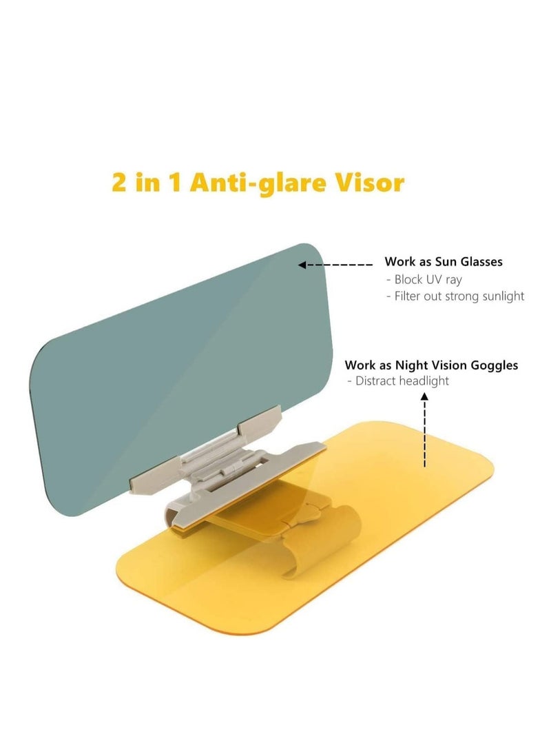 Altheqa 2 in 1 Anti-Glare Visor Extender, Day and Night Anti-Glare Sun Visor, Automobile Sun Anti-UV Block Visor, Non Glare Anti-Dazzle Sunshade Mirror Goggles - Image 4