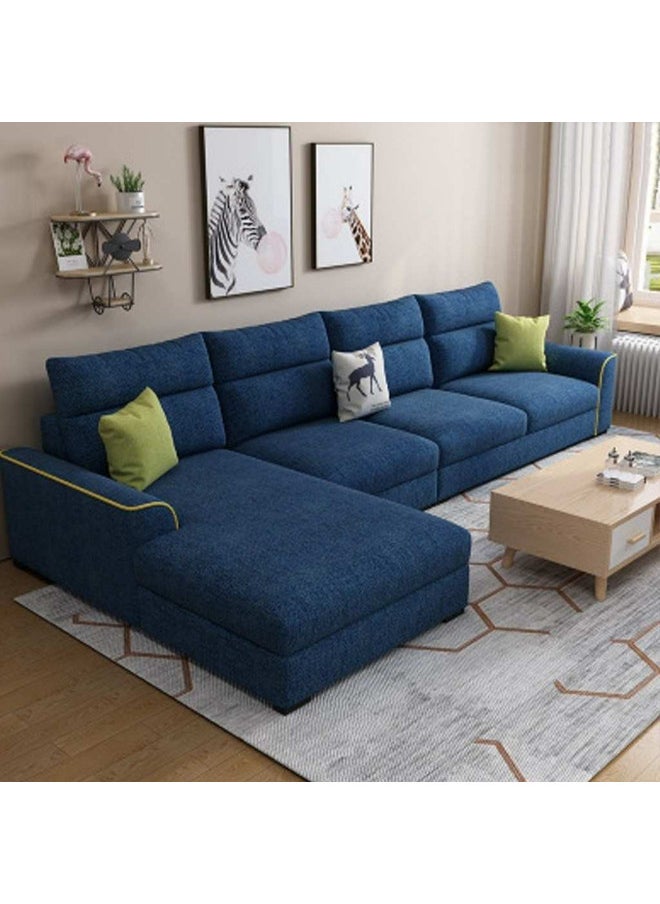 Al Home - 5 Seater L-Shape Sofa - 80x150x90x280 Cm Blue - Image 1