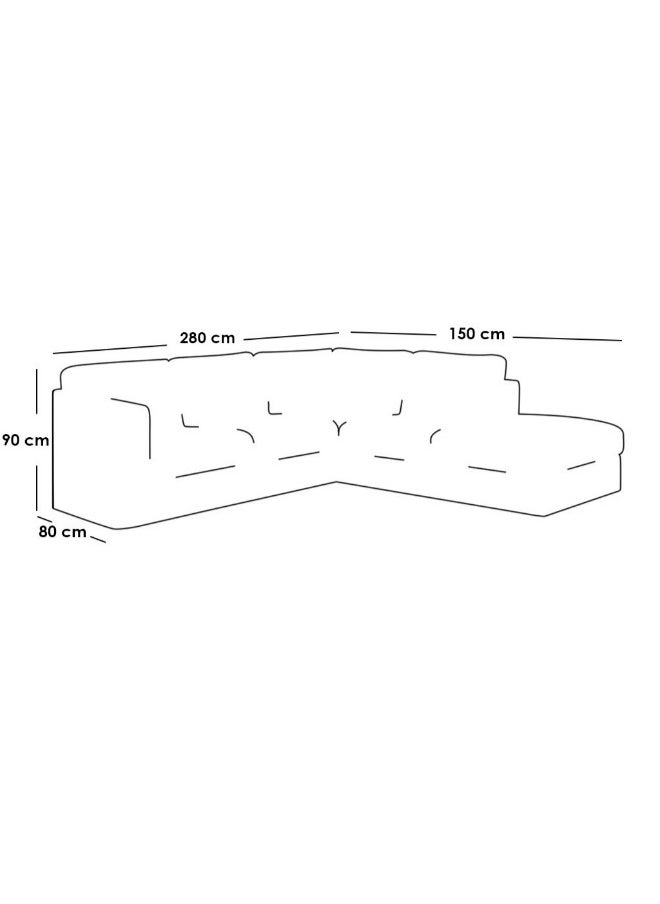 Al Home - 5 Seater L-Shape Sofa - 80x150x90x280 Cm Blue - Image 1