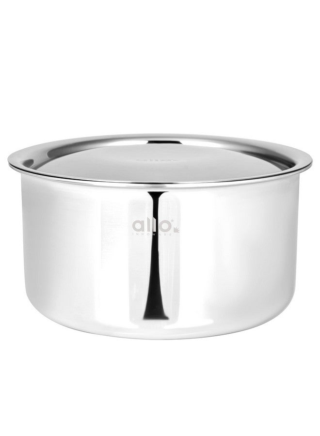 Allo Allo Stainless Steel Triply Tope with Lid/Patila/Bhagona for Grains/Soups/Canning/Desserts/Broth Boiling Tope Induction Gas Base Multi-Purpose Steel | 10 Years Warranty 18cm, 2.7 litres  - Image 1