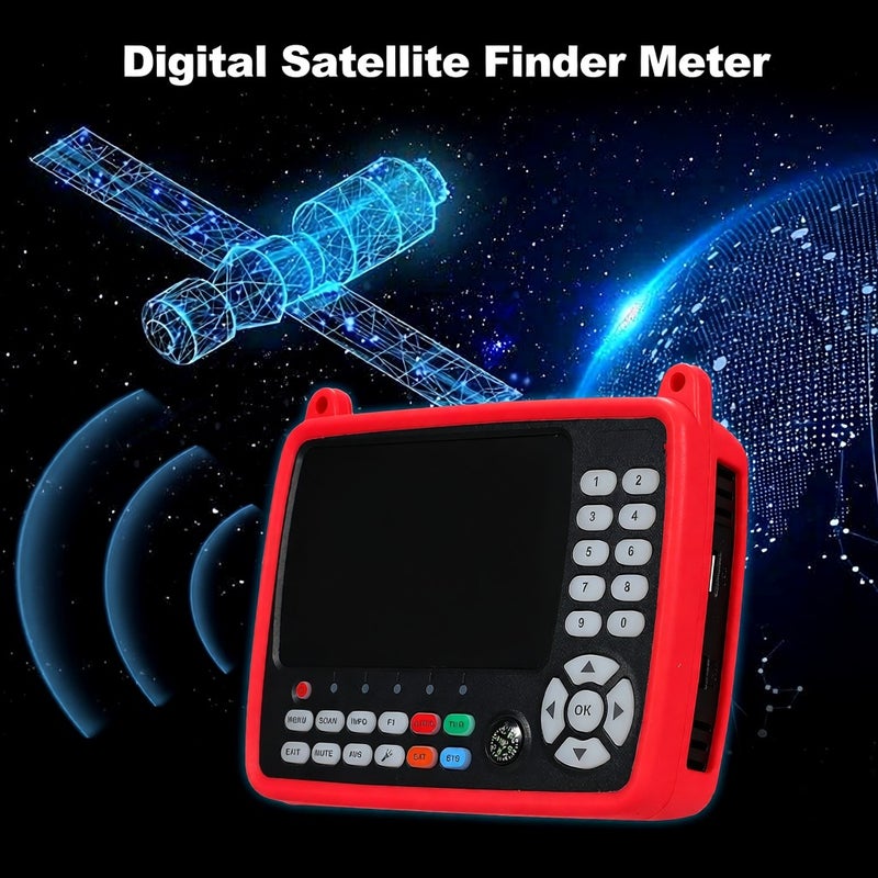 Digital Satellite Finder Meter DVB-S/S2/T/T2/C Combo Meter Portable Satellite TV Signal Finder 2600mAh Rechargeable Digital Handheld Signal Meter Satellite Finder H.264/H.265 HEVC MPEG-2/4 4.3 Inch - Image 4