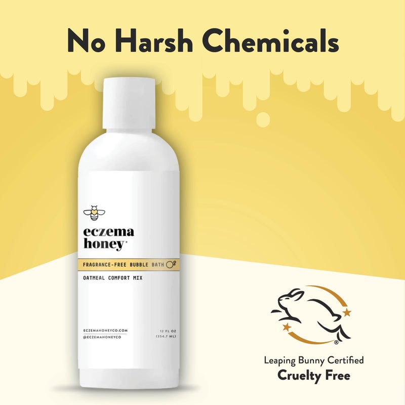ECZEMA HONEY Fragrance-Free Oatmeal Comfort Bubble Bath - Sensitive Skin Body Wash & Bath Soak - Moisturizing Bath Products - Nourishing Bubble Bath for Women, Men, & Kids (12 Oz) - Image 5