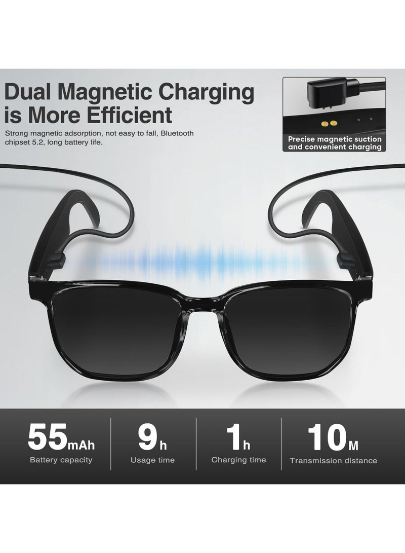 Nanak نظارات ذكية مع الذكاء الاصطناعي، نظارات بلوتوث مع أكثر من 110 ترجمة، نظارات ذكية للرجال والنساء، نظارات بلوتوث متعددة الوظائف للرجال (أسود) - Image 3