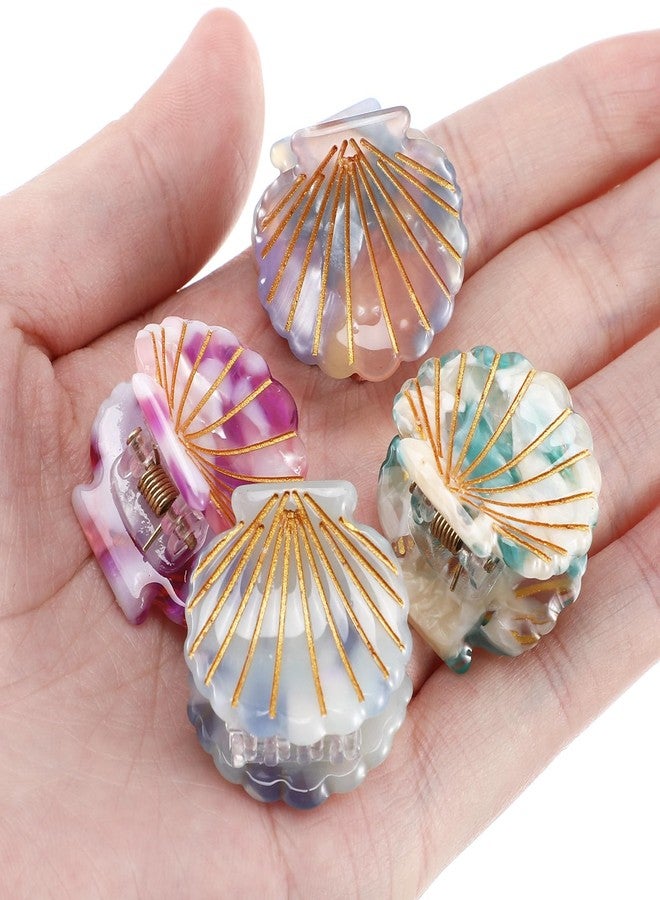 Lurrose Seashell Hair Claw Clips - Small Shell Jaw Clips, Mini Beach Hair Accessories for Mermaid Costume - Image 2