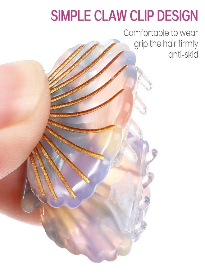 Lurrose Seashell Hair Claw Clips - Small Shell Jaw Clips, Mini Beach Hair Accessories for Mermaid Costume - Image 3