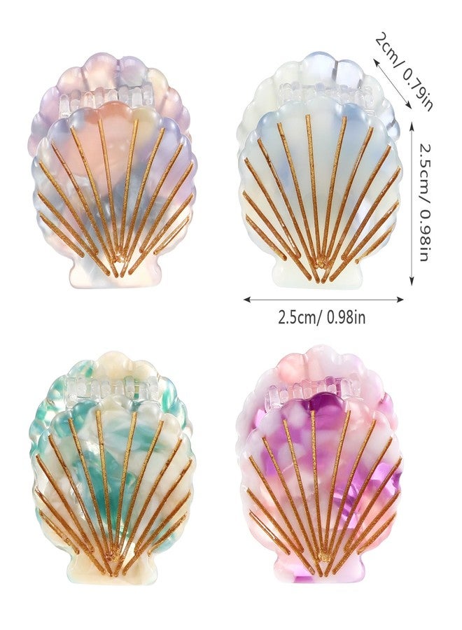 Lurrose Seashell Hair Claw Clips - Small Shell Jaw Clips, Mini Beach Hair Accessories for Mermaid Costume - Image 4