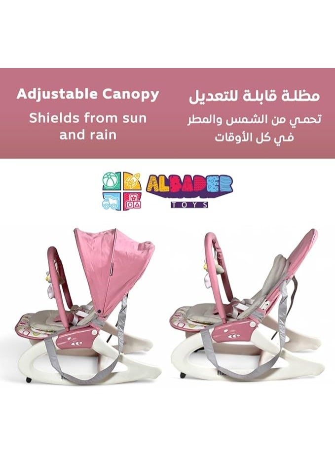 AL BADER Baby Rocking Chair, Baby Swing for Infants Baby Rocker 2 Speeds, With Playing music, Adjustable Rocking Chair With Reclining Backrest, Babys Swings For Newborn, Swing For Infants - Image 5