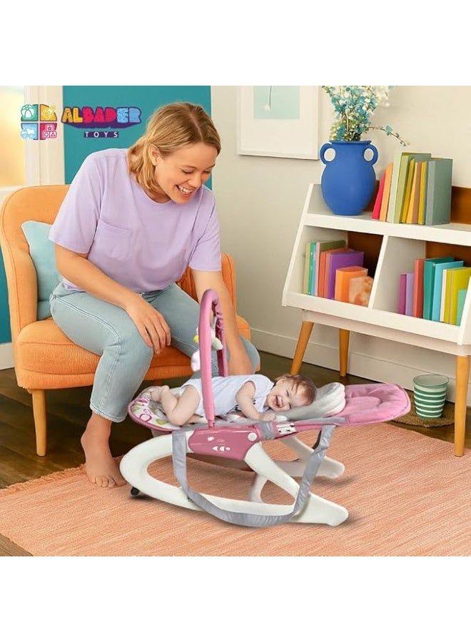 AL BADER Baby Rocking Chair, Baby Swing for Infants Baby Rocker 2 Speeds, With Playing music, Adjustable Rocking Chair With Reclining Backrest, Babys Swings For Newborn, Swing For Infants - Image 2