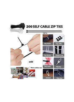 Moonmen 266 Pieces Cable Management Kit, Cable Organizer for Home and Office - Useful for Power Cord, USB Cable, TV Cable, PC, Desktop Cable clips bundle (266 Pieces Kit)  - Image 3