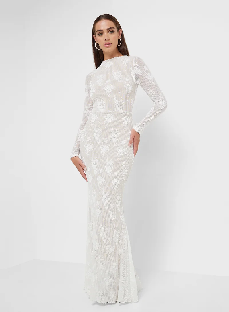 جينجر Floral Sequin Maxi Dress