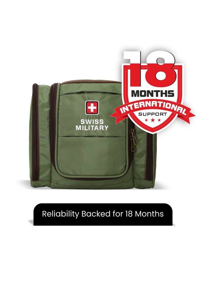 Swiss Military Unisex 5L Water-Resistant Toiletry Bag for Travel with Multiple Compartments, Quick Access Pocket, Durable Zippers, Organizer for Toiletries, Makeup and Essentials-Green - Image 4
