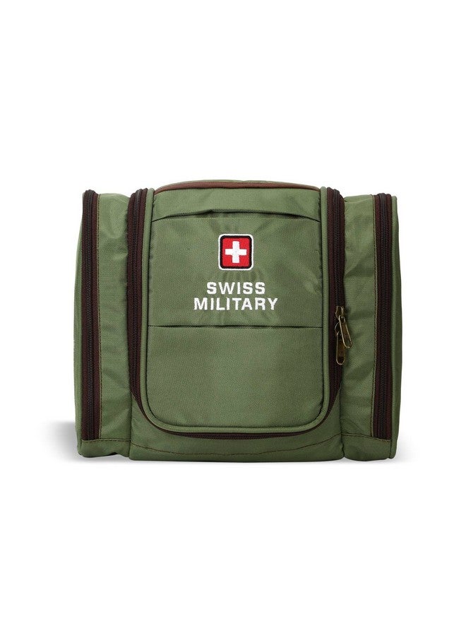 Swiss Military Unisex 5L Water-Resistant Toiletry Bag for Travel with Multiple Compartments, Quick Access Pocket, Durable Zippers, Organizer for Toiletries, Makeup and Essentials-Green - Image 1