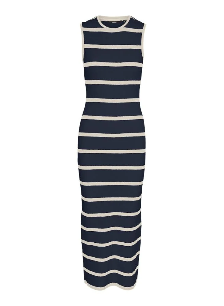 فيرو مودا Striped Crew Neck Dress