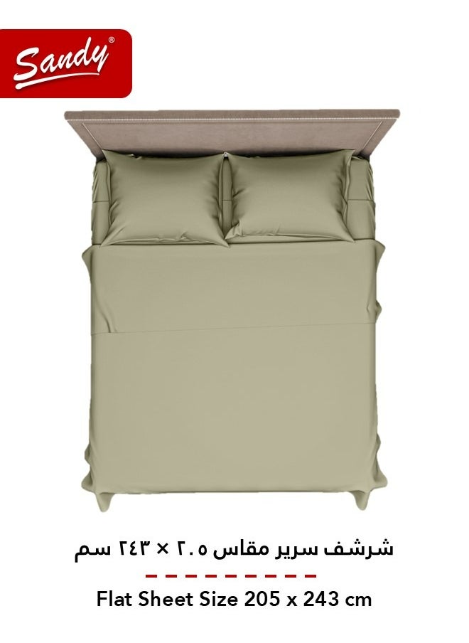 Sandy Sandy Premium Hotel Quality Flat Sheet and Pillow Cases, Bed Sheet 3 Pieces Set, Soft & Breathable and Cooling, Full Size 243 x 205 cm, Olive  - Image 3