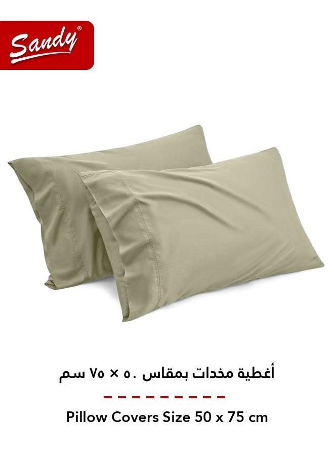 Sandy Sandy Premium Hotel Quality Flat Sheet and Pillow Cases, Bed Sheet 3 Pieces Set, Soft & Breathable and Cooling, Full Size 243 x 205 cm, Olive  - Image 4