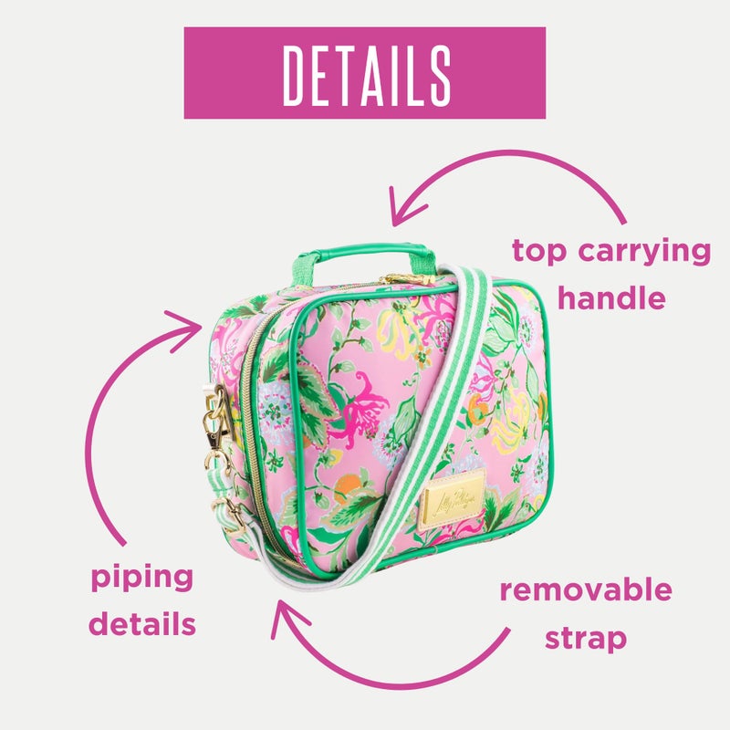 Lilly Pulitzer Insulated Lunch Box for Women, Cute Lunch Cooler Bag with Adjustable/Removable Shoulder Strap, Via Amore Spritzer - Image 4