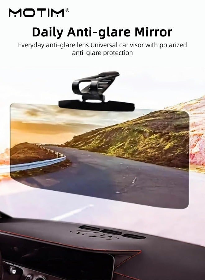 Motim Day and Night Car Interior Sun Visor 350*160 mm, Sun Visor Sunshade Extender, Anti-Glare HD Visor Driver's Protective Goggles for Sunlight, Headlight, Universal Fit for All Vehicles - Image 2