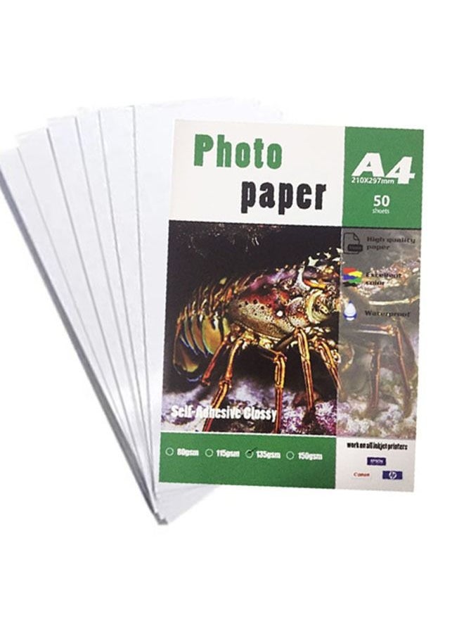 ZCM-HAPPY 100 Sheets A4 High Glossy Sticky Photo Graphic Waterproof Paper  - Image 2