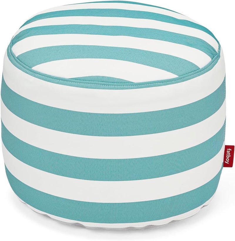 Fatboy Point Outdoor Pouf (Small) | Water and dirt-repellent | Stain-resistant | Designed for indoor and outdoor use | Special filling to guarantee extra comfort | 50×35 cm - Stripe Azur - Image 1