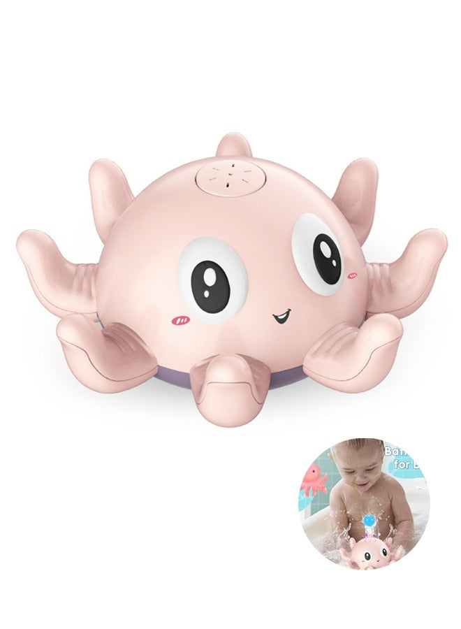 ألعاب حمام الطفل، حمام سباحة قابل لإعادة الشحن مع طبقة مزدوجة مضادة للماء ورذاذ ماء على شكل أخطبوط للأطفال الصغار والرضع والأولاد والبنات - Image 1