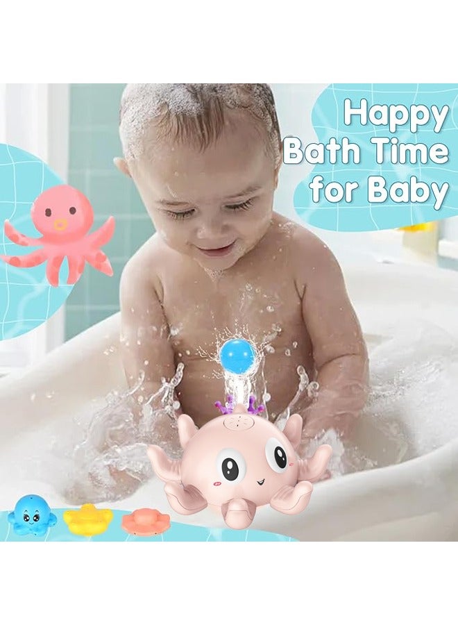 ألعاب حمام الطفل، حمام سباحة قابل لإعادة الشحن مع طبقة مزدوجة مضادة للماء ورذاذ ماء على شكل أخطبوط للأطفال الصغار والرضع والأولاد والبنات - Image 4