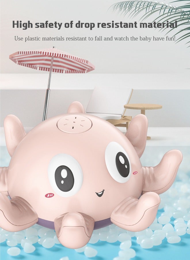 ألعاب حمام الطفل، حمام سباحة قابل لإعادة الشحن مع طبقة مزدوجة مضادة للماء ورذاذ ماء على شكل أخطبوط للأطفال الصغار والرضع والأولاد والبنات - Image 2
