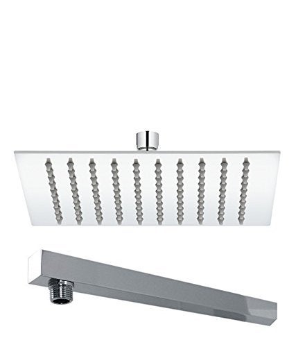 MLD MLD Ultra Slim Head Rain Shower 12 * 12inch Stainless Steel With 12* inch arm - Image 2