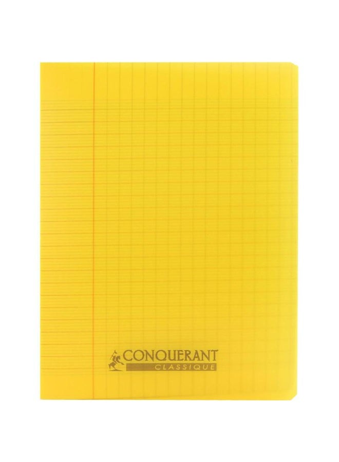كونكويرانت دفتر ملاحظات (سييس) ١٧ × ٢٢ سم، ٩٦ صفحة (٤٨ ورقة)، مسطر مربع (فرنسي)، أصفر - Image 1