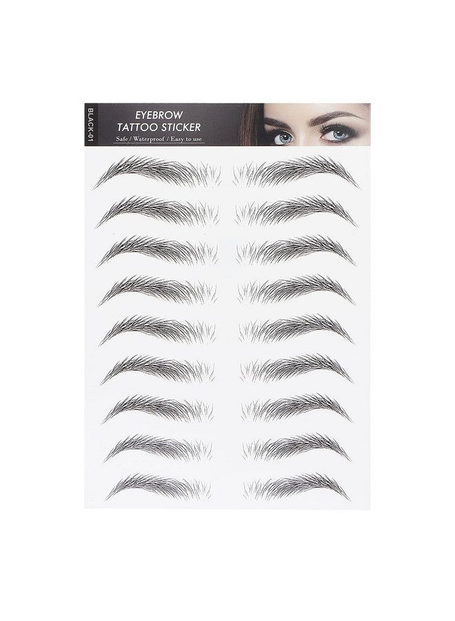Filfeel 6D Eyebrow Sticker Professional Waterproof Eyebrow Transfer Sticker Eyebrow Makeup Tool for Women and Girls (Black)(BLACK-01) - Image 1