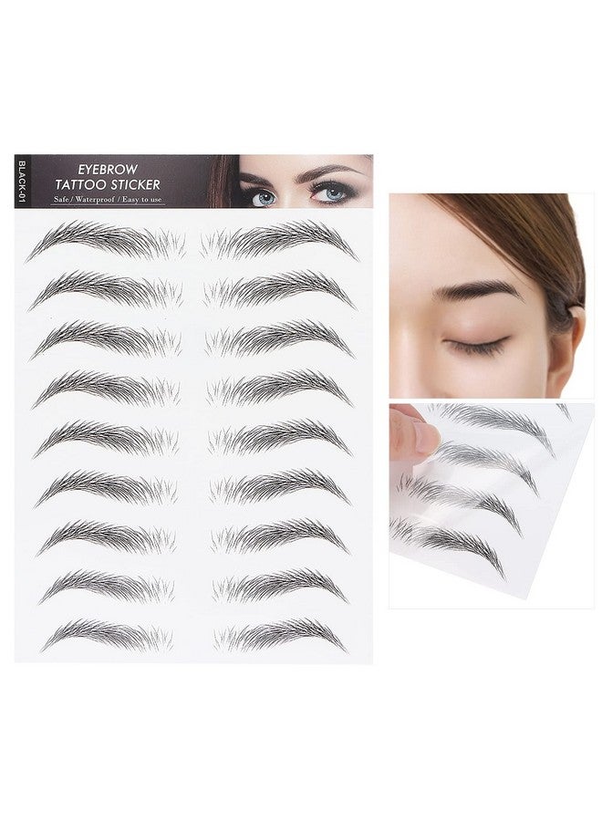 Filfeel 6D Eyebrow Sticker Professional Waterproof Eyebrow Transfer Sticker Eyebrow Makeup Tool for Women and Girls (Black)(BLACK-01) - Image 2