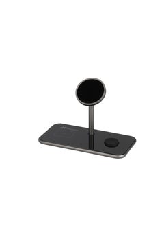 Mezone 3 in 1 Wireless Charging Station, Fast Charging Wireless Charger Stand Compatible with iPhone 15 14 13 12 11 X Pro Max Earbuds iWatch 8 7 6 5 4 Samsung Galaxy S - Black  - Image 4
