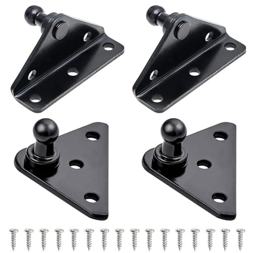 Dukuge 10mm Gas Strut Mounting Bracket 10 MM Ball Stud for Gas Struts Shocks Lift Supports Spring Strut Mount Socket 4pcs 2pcs LType 2pcs FlatType and 16pcs Screw Included - Image 1