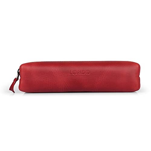 Londo Genuine Leather Zipper Pen Pencil Cosmetic Case - Image 3