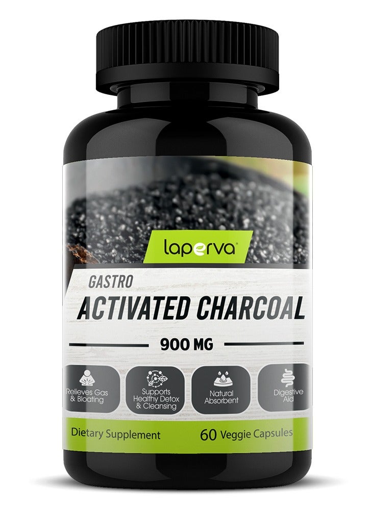 Laperva Gastro Activated Charcoal, 900 mg, 60 Veggie Capsules
