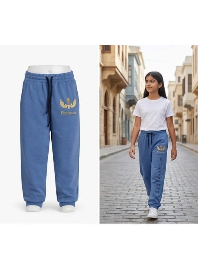 MoBaby Kids Sweatpants Light Blue (Jinzari Shade) – Cotton Breathable Sports Joggers – Comfortable School & Play Pants for Boys & Girls Age 4–12 Years - Image 2
