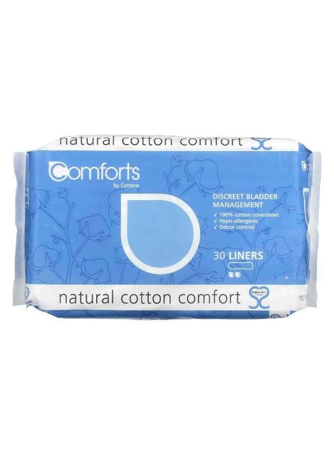 Cottons, Natural Cotton Comfort, Liners, 30 Liners - Image 1