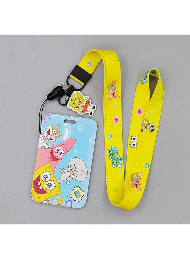 erorex Cartoon Card Holder Cartoon Student Id Card Holder Campus Bus Card Holder Lanyard Lanyard Card Holder Lanyard Id Card Holder Creative Bus Card Holder Yellow  - Image 1