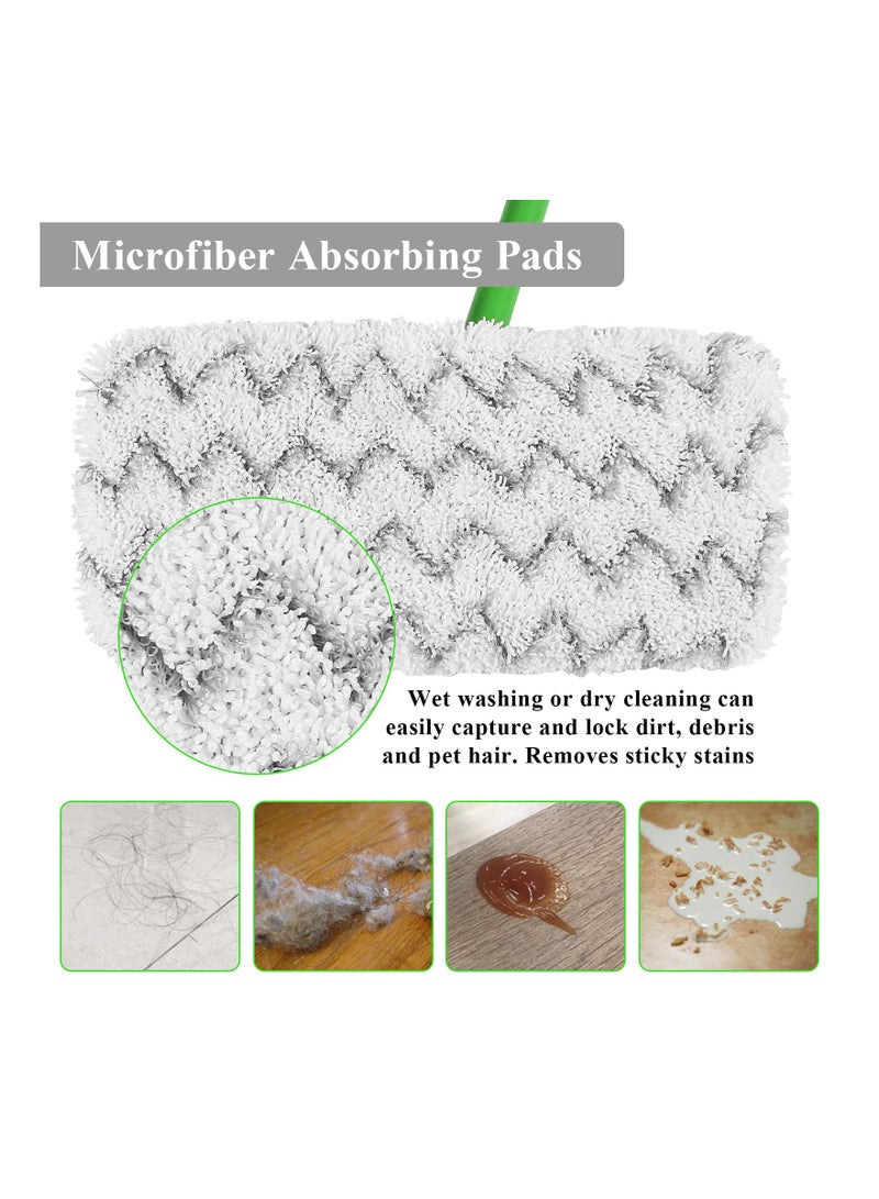 6PCS Reusable Microfiber Refills Compatible with Swiffer Sweeper Mops, 10 Inch Washable Swiffer Pads Flat Microfiber Mop Refills Sustainable Floor Cleaning Pads for Dry/Wet Use Household Cleaning - Image 3