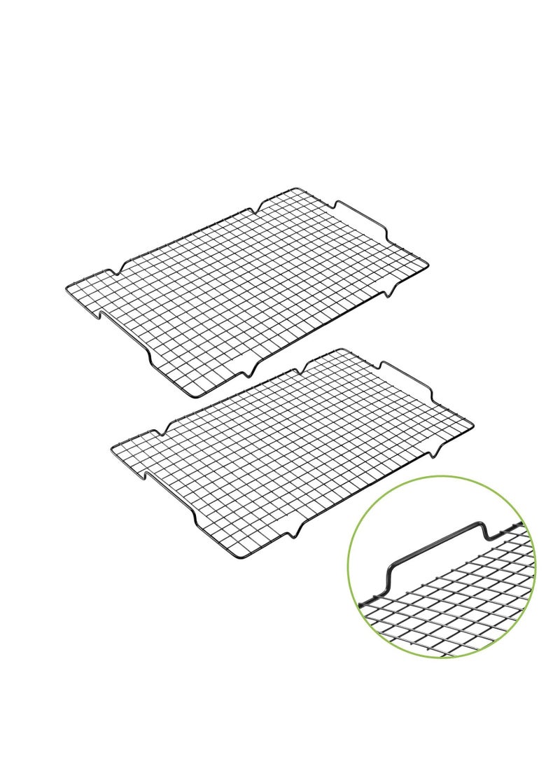 HULISEN HULISEN Cooling Rack 2 Pack - 16" x 10", Nonstick Baking Rack with Handle fits Half Sheet Pan, Cookie Cooling Racks for Baking and Cooking, Wire Smoker Racks for Grilling, Oven Safe - Image 1