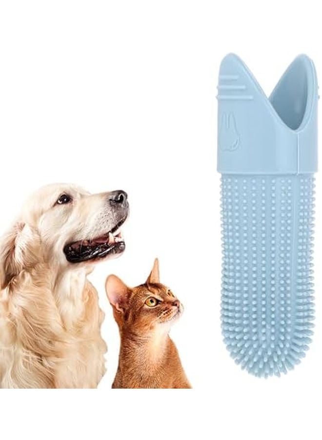 Blue Pet Finger Toothbrush 360 Degree Food Grade Silicone Dog Cat Dental Care Kit - Image 3