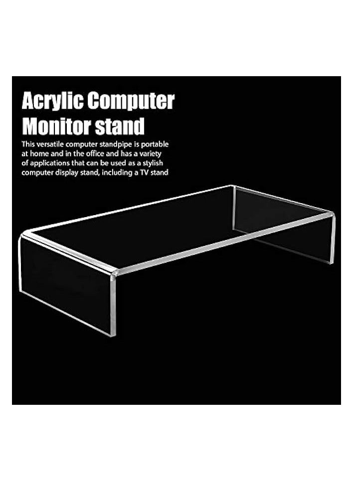 PROMASS 2 Pcs Clear Acrylic Monitor Stand Desktop Video Acrylic Monitor Riser Desk Shelf Computer Stand for Laptop TV Computer Screen Desk Organizer Teacher's Day Supplies(16 x 8 x 3 Inch) - Image 3
