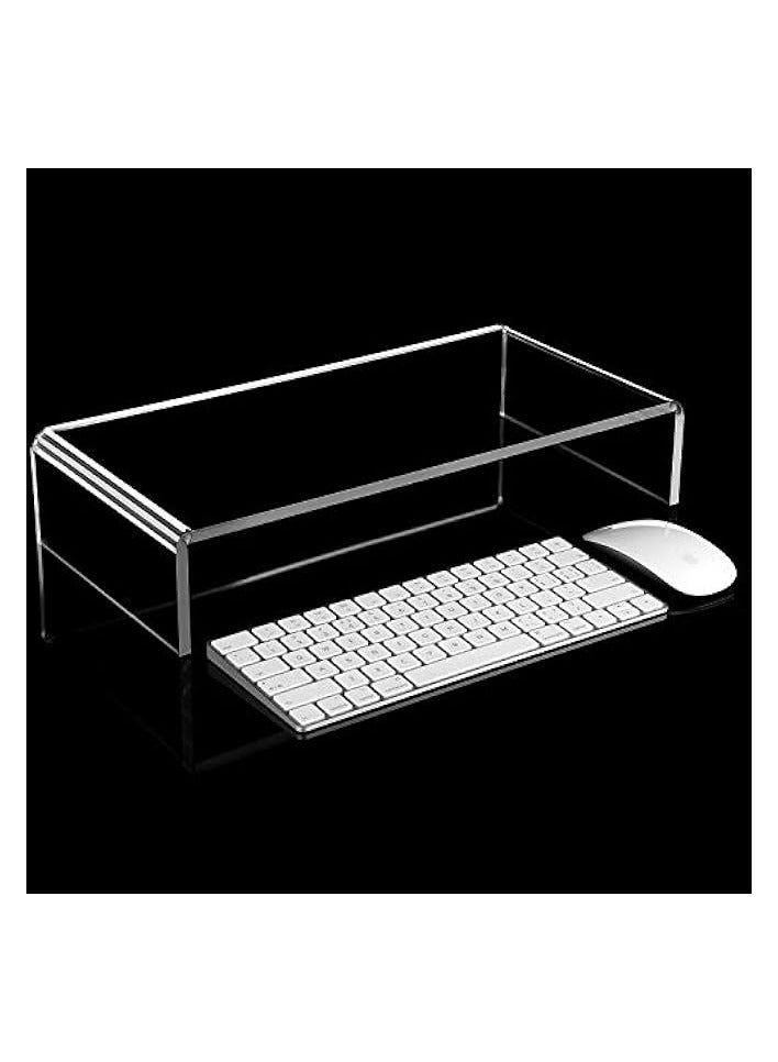PROMASS 2 Pcs Clear Acrylic Monitor Stand Desktop Video Acrylic Monitor Riser Desk Shelf Computer Stand for Laptop TV Computer Screen Desk Organizer Teacher's Day Supplies(16 x 8 x 3 Inch) - Image 4