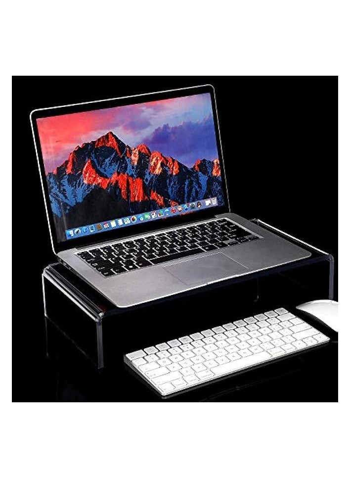 PROMASS 2 Pcs Clear Acrylic Monitor Stand Desktop Video Acrylic Monitor Riser Desk Shelf Computer Stand for Laptop TV Computer Screen Desk Organizer Teacher's Day Supplies(16 x 8 x 3 Inch) - Image 5