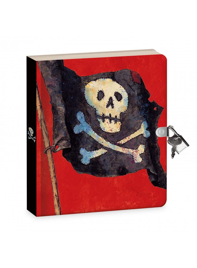 Peaceable Kingdom Pirates 6.25" Lock and Key, Lined Page Diary for Kids - Image 1