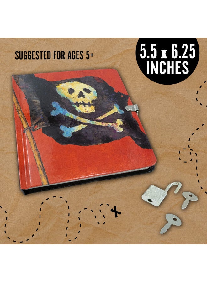 Peaceable Kingdom Pirates 6.25" Lock and Key, Lined Page Diary for Kids - Image 5