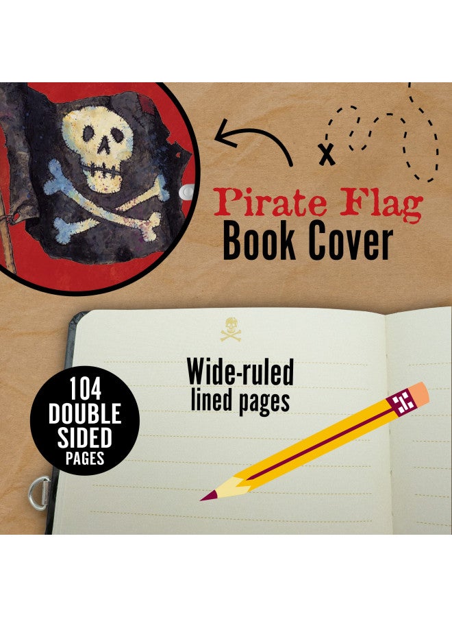 Peaceable Kingdom Pirates 6.25" Lock and Key, Lined Page Diary for Kids - Image 4