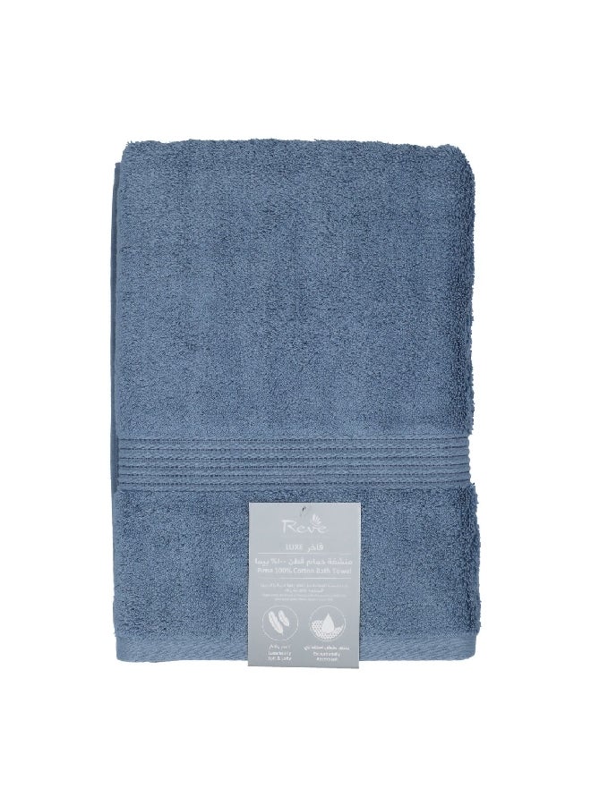 ريف بيما منشفة حمام قطنية فاخرة عالية الامتصاص باللون الازرق 80 × 160 سم - Image 1