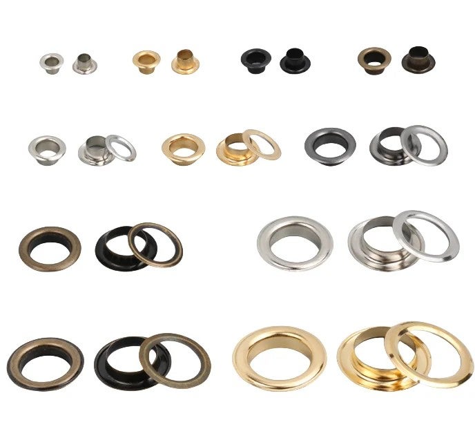 Y&D Metal Shower Curtain Rings with Eyelet Hardware - Brass Grommets Punching Button Hole for Garments, Curtains - Image 5
