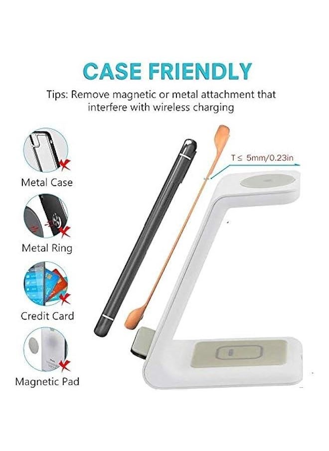 Generic - Wireless Charger iPhone,3 in 1 Fast Wireless Charging Station Stand Dock for Apple Watch Ultra/8/7/6/SE/5/4/3/2,Airpods Pro,iPhone 15/15 Pro Max/14/13/12/11/X/Pixel 7/6 Phone,Women Men Father Gift - Image 1