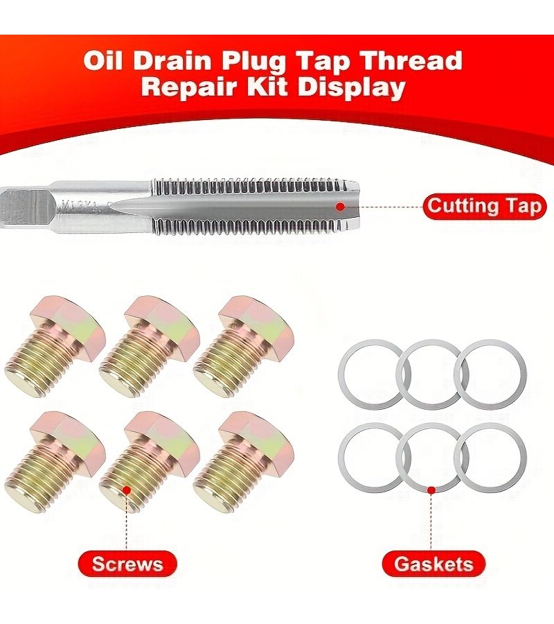 Oil Drain Plug Thread Repair Tool Kit M13 X 1 25mm Rethread Screws Oil Pan Tap Auto Car Tool - Image 5